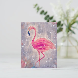 Het het Schilderen van het Wenskaart van Flamingo