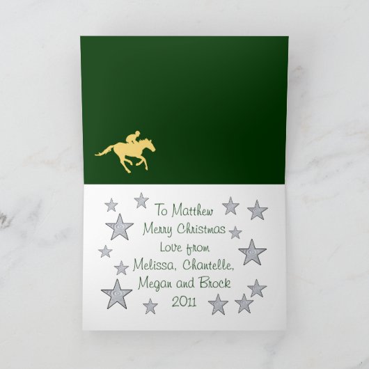 Het het vrolijke Paard van Kerstmis en Wenskaart Feestdagen Kaart (Binnen)