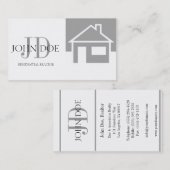 Het het Zilveren Huis/Monogram van de makelaar in Visitekaartje (Voorkant / Achterkant)