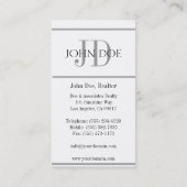 Het het Zilveren Huis/Monogram van de makelaar in Visitekaartje (Achterkant)