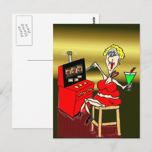 HET HETE BRIEFKAART VAN DE GOKAUTOMAAT VAN MAMMA'S (Voorkant / Achterkant)