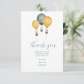Het hete luchtballon babyshower bedankkaart (Staand voorkant)