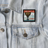 Het hete luchtballonluchtruim is de limietprijs vierkante button 5,1 cm (In situ)