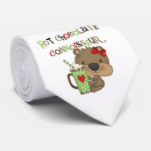 Het hete Meisje ChocolateConoisseur draagt Stropdas (Opgerold)