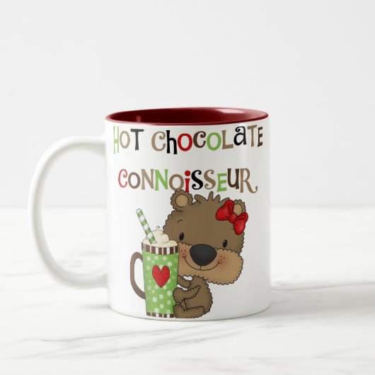 Het hete Meisje ChocolateConoisseur draagt Tweekleurige Koffiemok (Links)