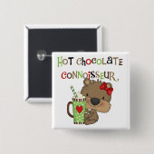 Het hete Meisje ChocolateConoisseur draagt Vierkante Button 5,1 Cm (Voorkant /achterkant)