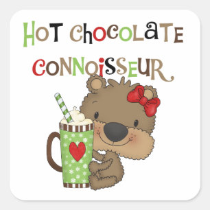 Het hete Meisje ChocolateConoisseur draagt Vierkante Sticker