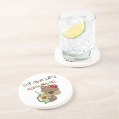 Het hete Meisje ChocolateConoisseur draagt Zandsteen Onderzetter (Zijkant)