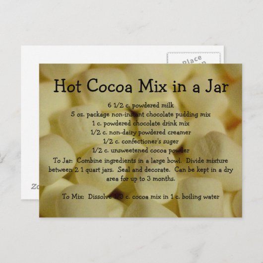 Het hete Recept van de Mengeling van de Cacao Briefkaart (Voorkant / Achterkant)