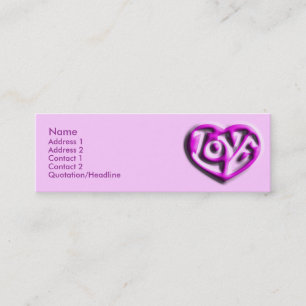 Het hete Roze Hart van de Liefde van de Hippie Mini Visitekaartje