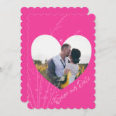 Het hete Roze Moderne Lijst van het Hart van de Fo Kaart (Voorkant / Achterkant)