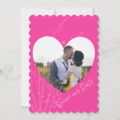 Het hete Roze Moderne Lijst van het Hart van de Fo Kaart (Voorkant)