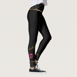 Het hete Roze schittert de Lippen van de Leggings