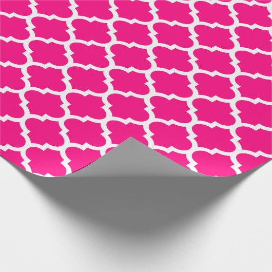 Het Hete Roze Verpakkende Document van Quatrefoil Cadeaupapier (Hoek)