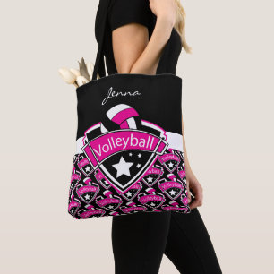 Het hete Roze Volleyball   Diy- Tekst van de Sport Tote Bag