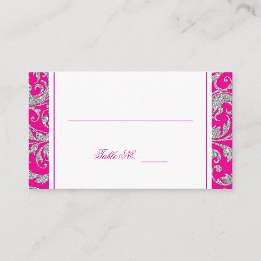 Het hete Roze Zilver schittert de Kaart van de Plaatskaartje (Voorkant)