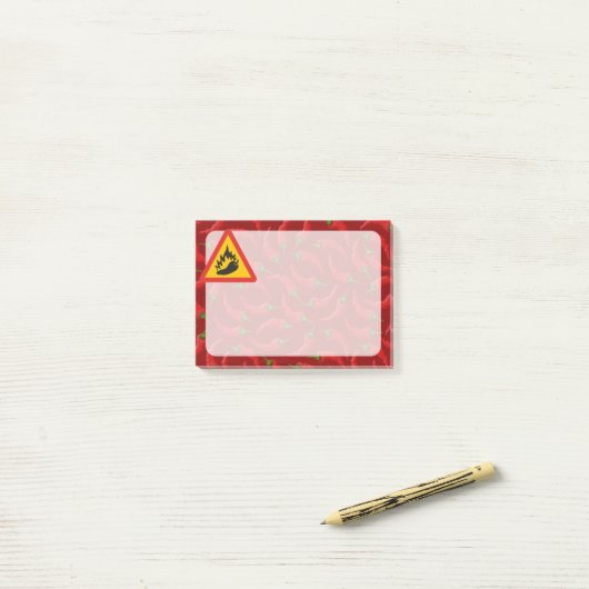 Het hete teken van het pepergevaar post-it® notes (Op bureau)