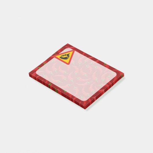 Het hete teken van het pepergevaar post-it® notes (Schuin)