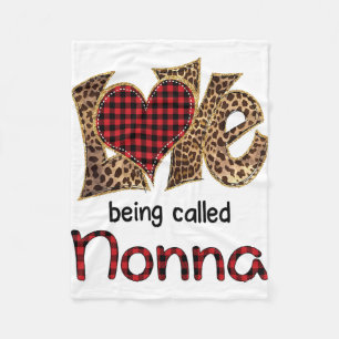 Het heten Nonna Leopard Heart Happy Mothers Day Fleece Deken