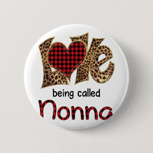Het heten Nonna Leopard Heart Happy Mothers Day Ronde Button 5,7 Cm