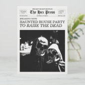 Het Hex Press Newspaper Haunted House Feest Kaart (Staand voorkant)