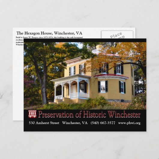 Het Hexagon House in Herfst Foliage Briefkaart (Voorkant / Achterkant)