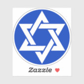 Het hexagram (wit op blauw) sticker (Vel)