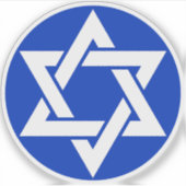 Het hexagram (wit op blauw) sticker (Voorkant)