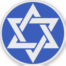 Het hexagram (wit op blauw) sticker