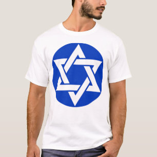Het hexagram (wit op blauw) t-shirt