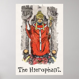 Het Hierophant majoor Arcana Tarot Kaart schildere Poster