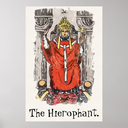Het Hierophant majoor Arcana Tarot Kaart schildere Poster (Voorkant)