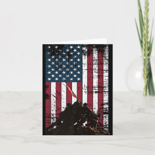 Het hijsen van de vlag op Iwo Jima Amerikaanse vla Kaart