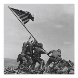 Het hijsen van de vlag op Iwo Jima Perfect Poster