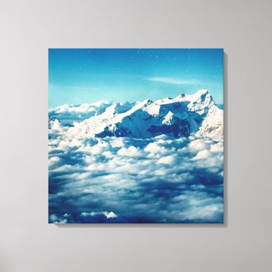 Het Himalaya-gebergte in Clouds Blue Sky Canvas Afdruk (Voorkant)