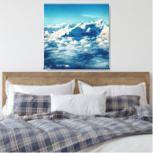 Het Himalaya-gebergte in Clouds Blue Sky Canvas Afdruk (Insitu (Slaapkamer))
