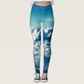 Het Himalaya-gebergte in Clouds Blue Sky Leggings (Voorkant)