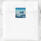 Het Himalaya-gebergte in Clouds Blue Sky Vierkante Sticker (Tas)