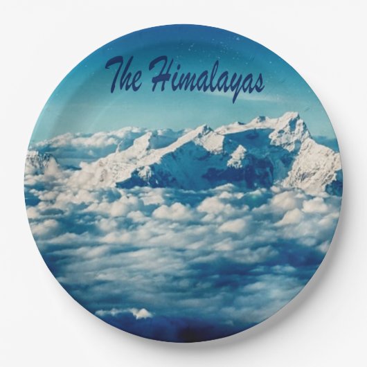 Het Himalaya-gebergte met tekst Papieren Bordje (Voorkant)