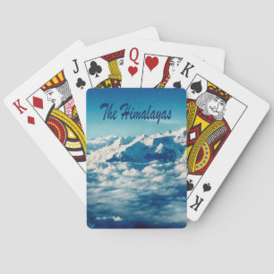 Het Himalaya-gebergte met tekst Pokerkaarten