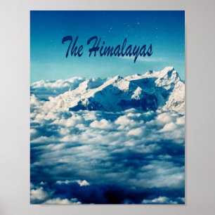 Het Himalaya-gebergte met tekst Poster