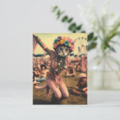 Het hippie Kat Briefkaart (Staand voorkant)