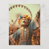 Het Hippie Kat Briefkaart (Voorkant)