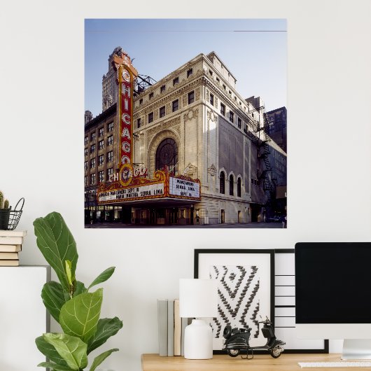 Het hisorische Poster in Chicago Theater (Thuiskantoor)