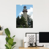 Het historische Grosse Point Light-Poster Poster (Thuiskantoor)