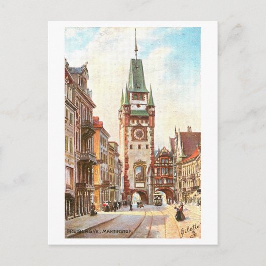 Het historische Martinstor in Freiburg, Duitsland Briefkaart (Voorkant)