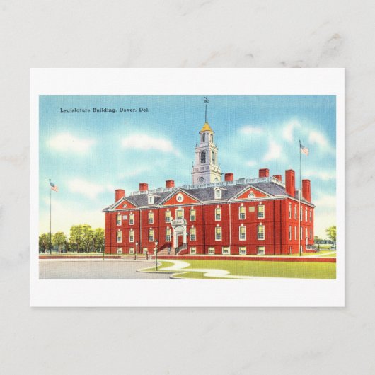 Het historische parlementsgebouw in Dover, Delawar Briefkaart (Voorkant)