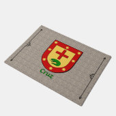 Het historische schild van Cruz op Cobblestone Deurmat (Schuin)