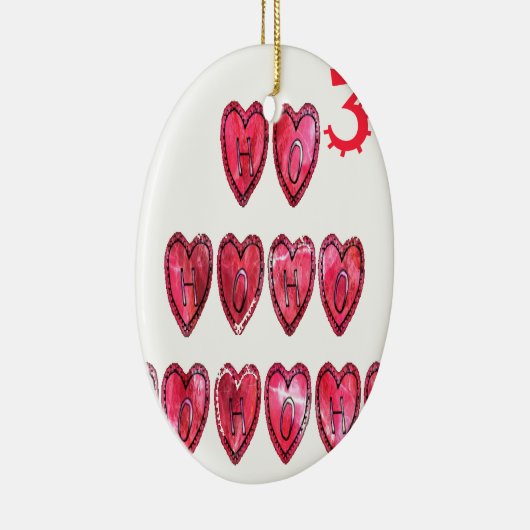 Het Ho Ho Hearts Collectie. Keramisch Ornament (Rechts)