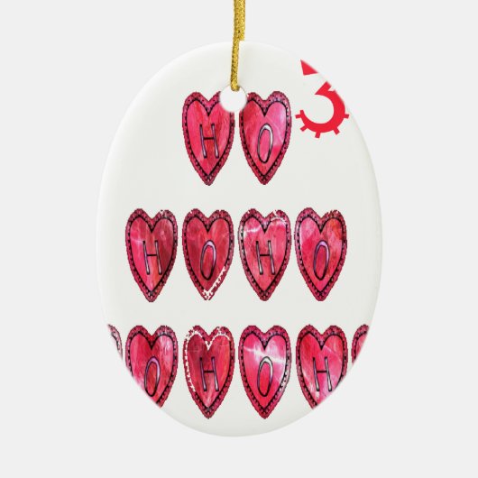Het Ho Ho Hearts Collectie. Keramisch Ornament (Voorkant)